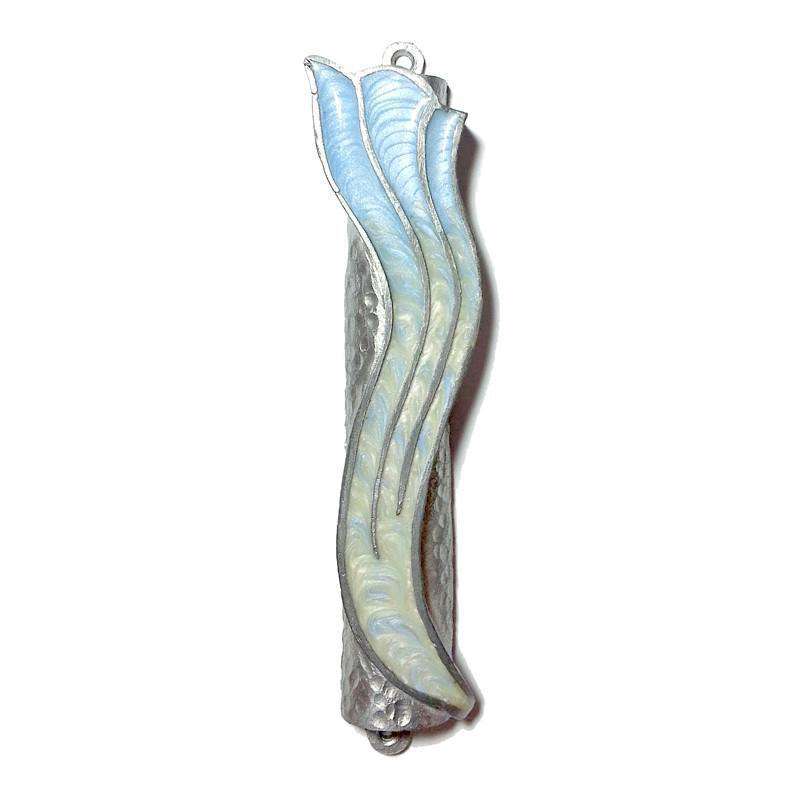 Pastel Wave Mezuzah - Blue