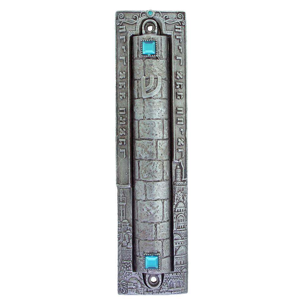 Pewter City Gates Mezuzah - Extra Large