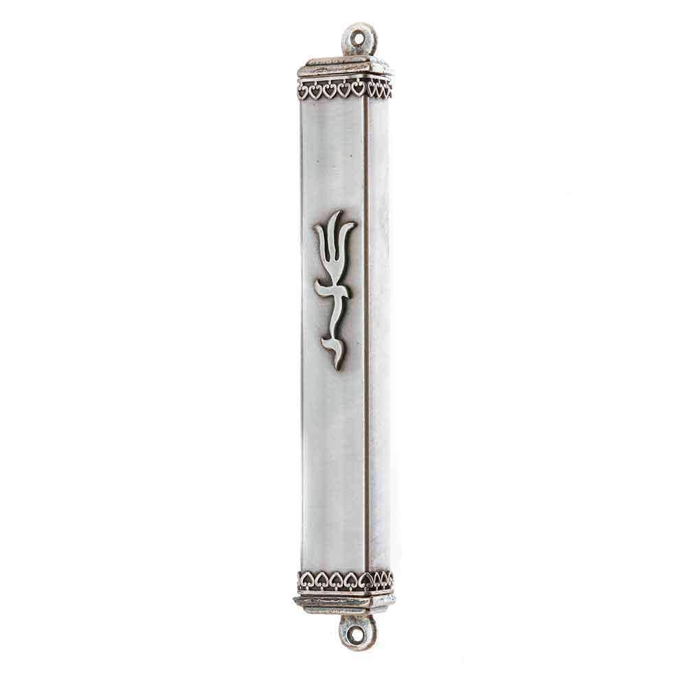 Pewter Hearts Mezuzah
