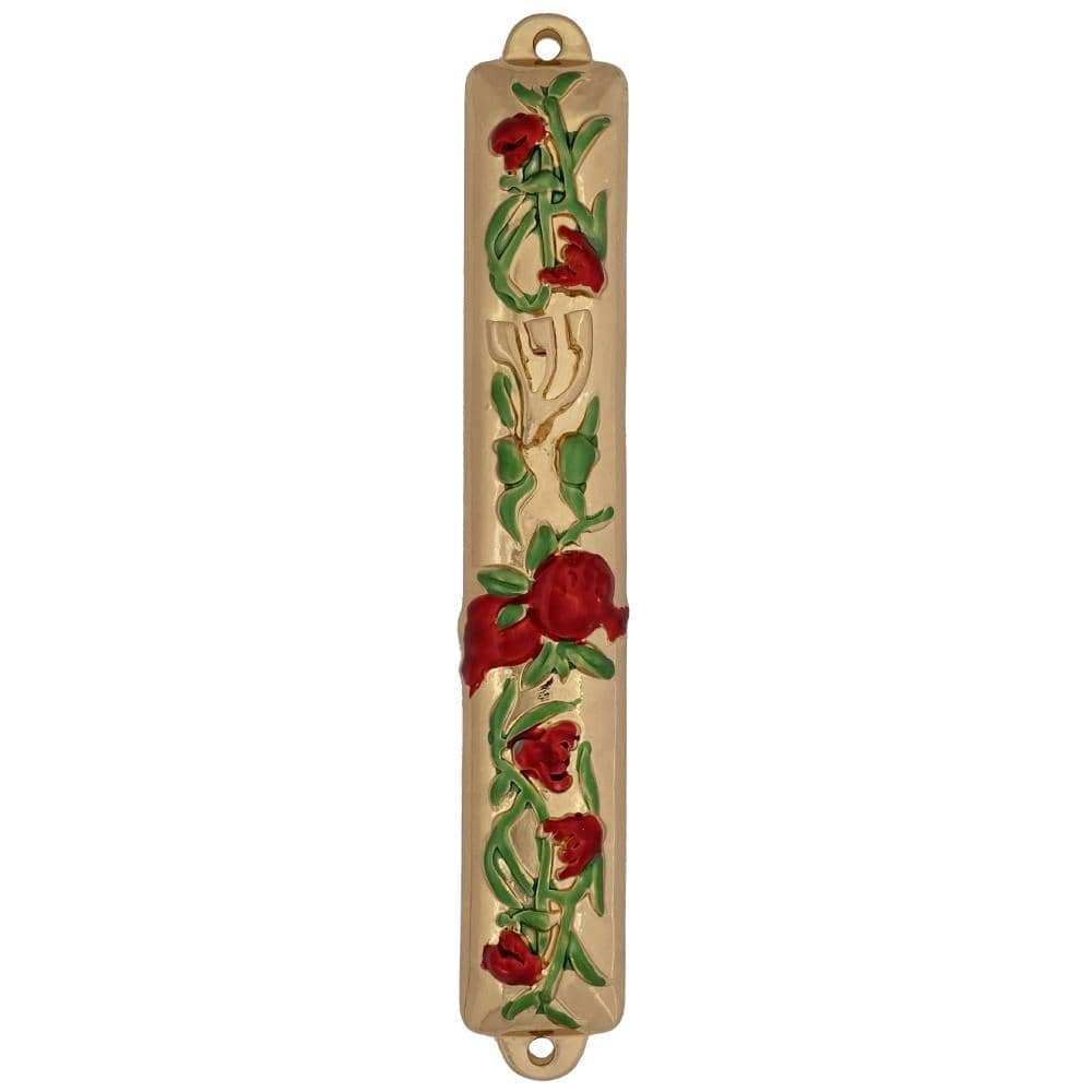 Pomegranate Mezuzah - Gold