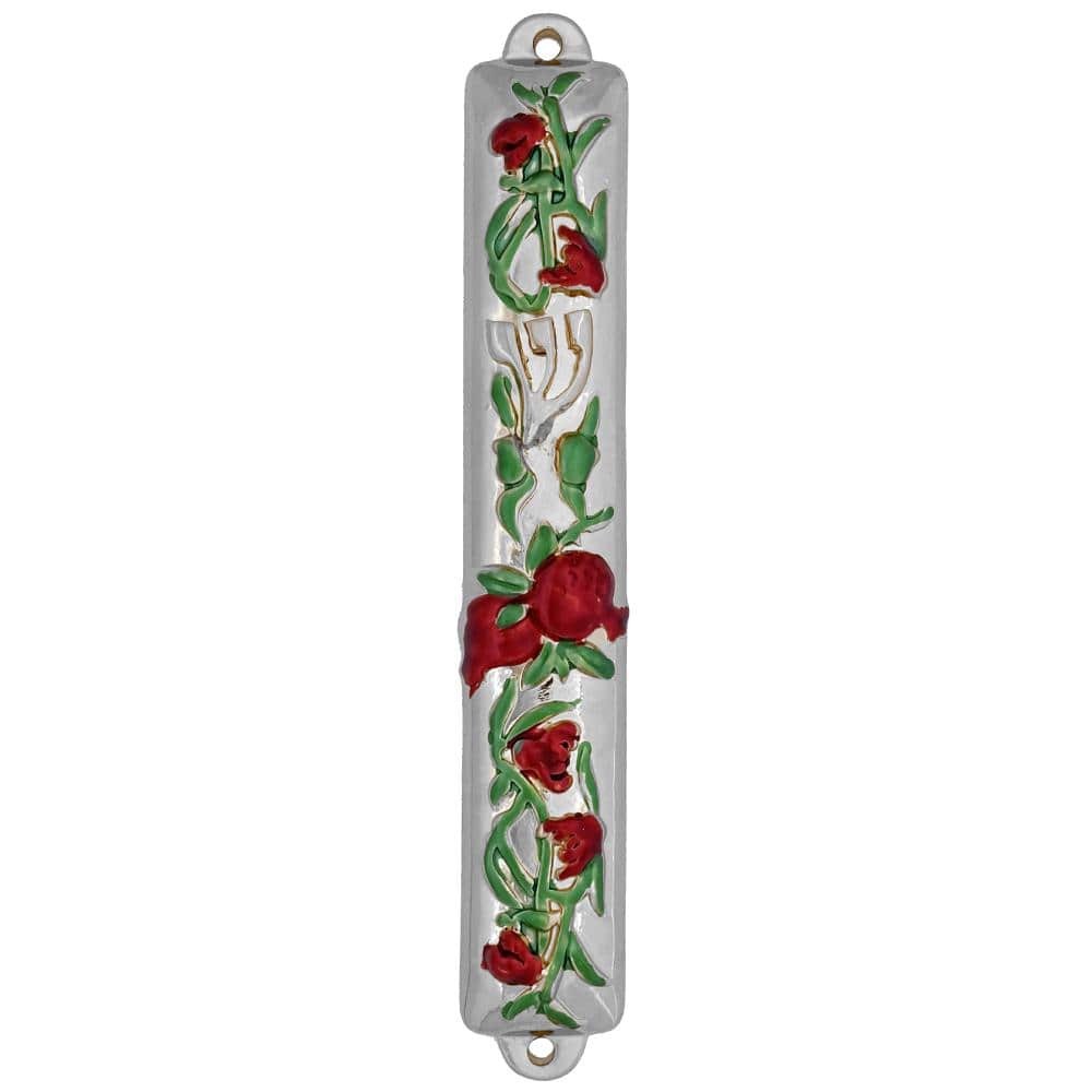 Pomegranate Mezuzah - Silver