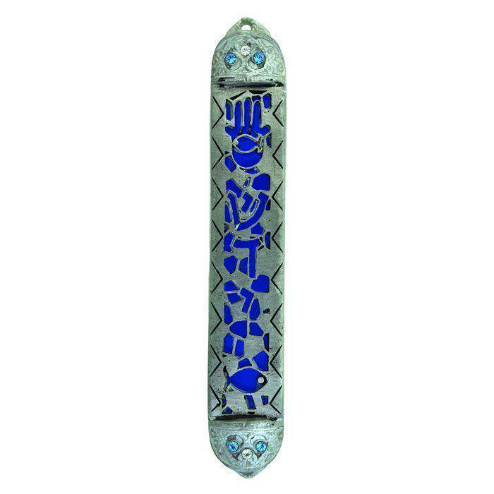 Providence Pewter Mezuzah - Blue