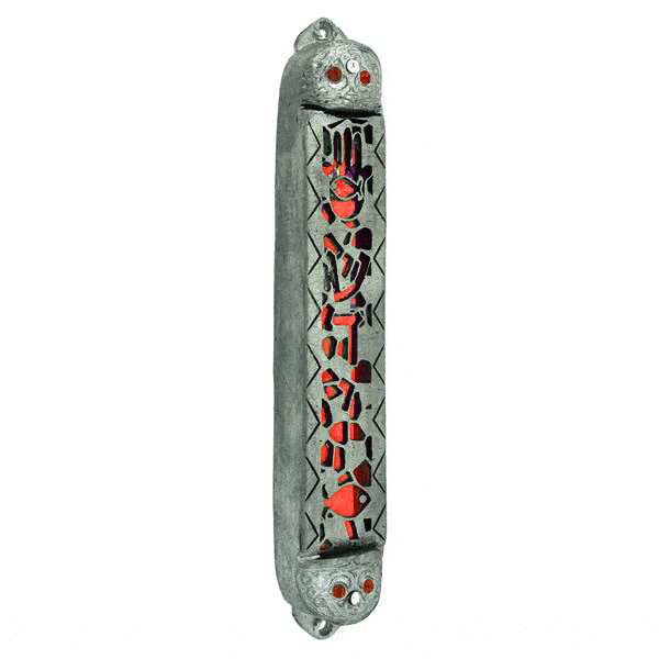 Providence Pewter Mezuzah - Red