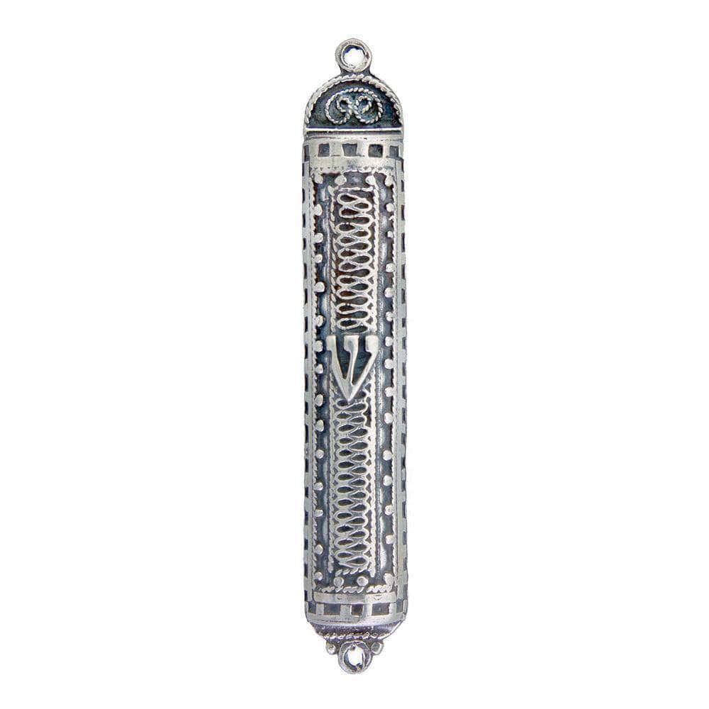 Silver Filigree Accordion Mezuzah