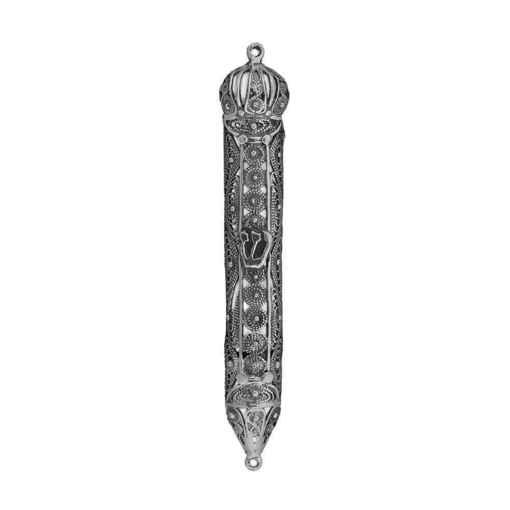 Silver Filigree Crown Mezuzah
