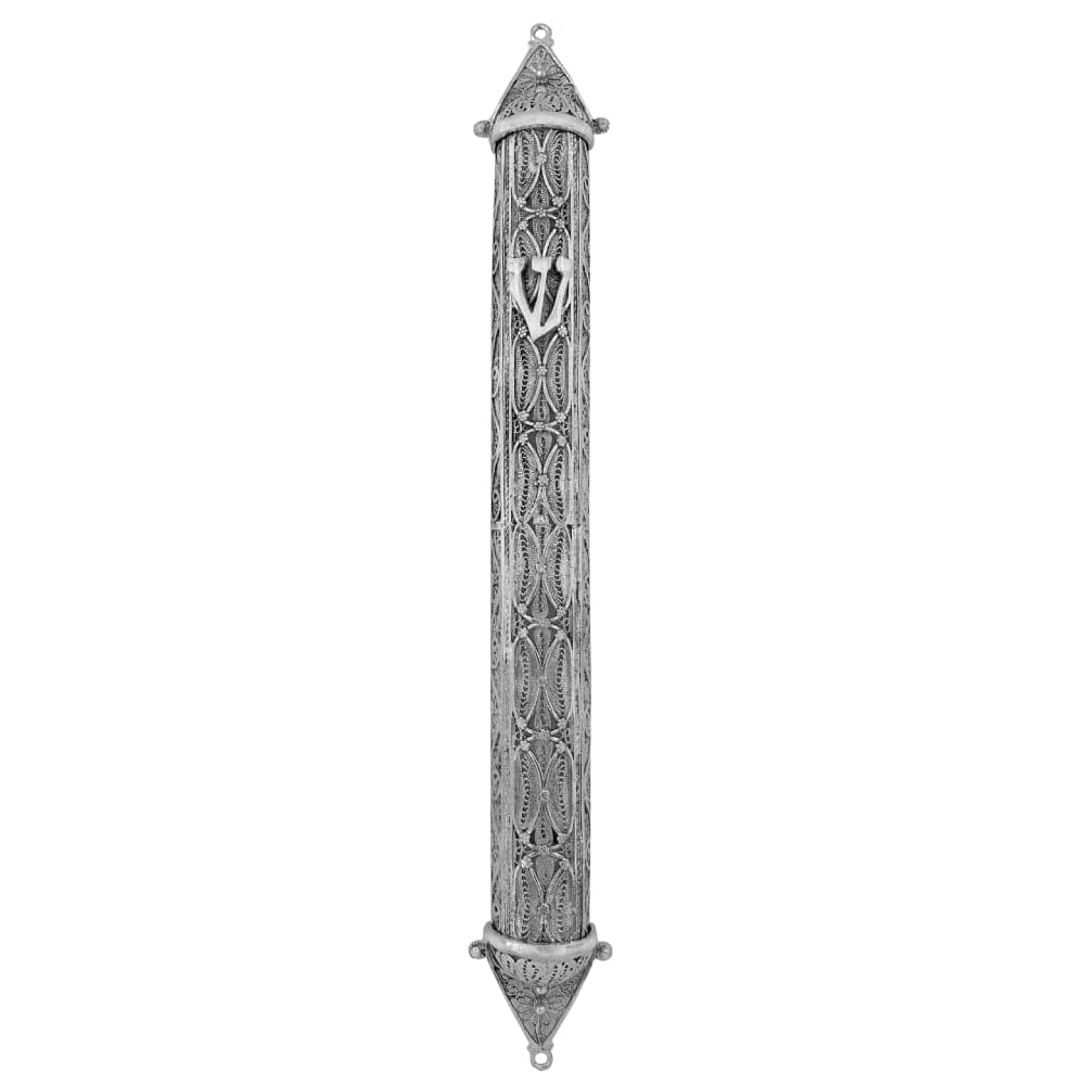 Silver Filligree Mezuzah - Extra Large