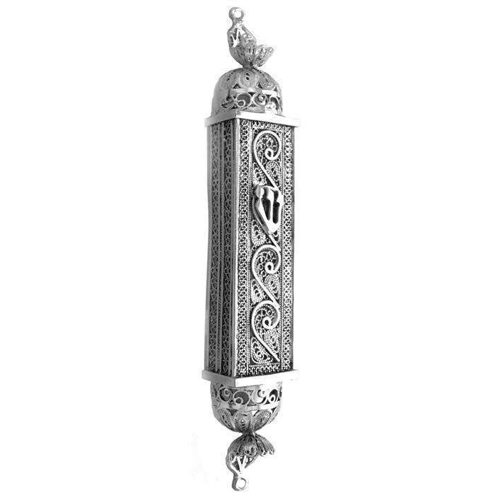 Silver Mezuzah - Fancy