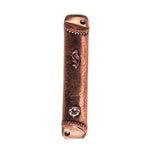 Square Mezuzah - Copper and Blue Stone