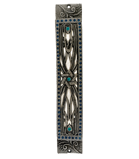 Star of David Blue Mezuzah