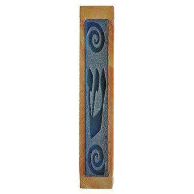 Stone and Glass Mezuzah - Swirls