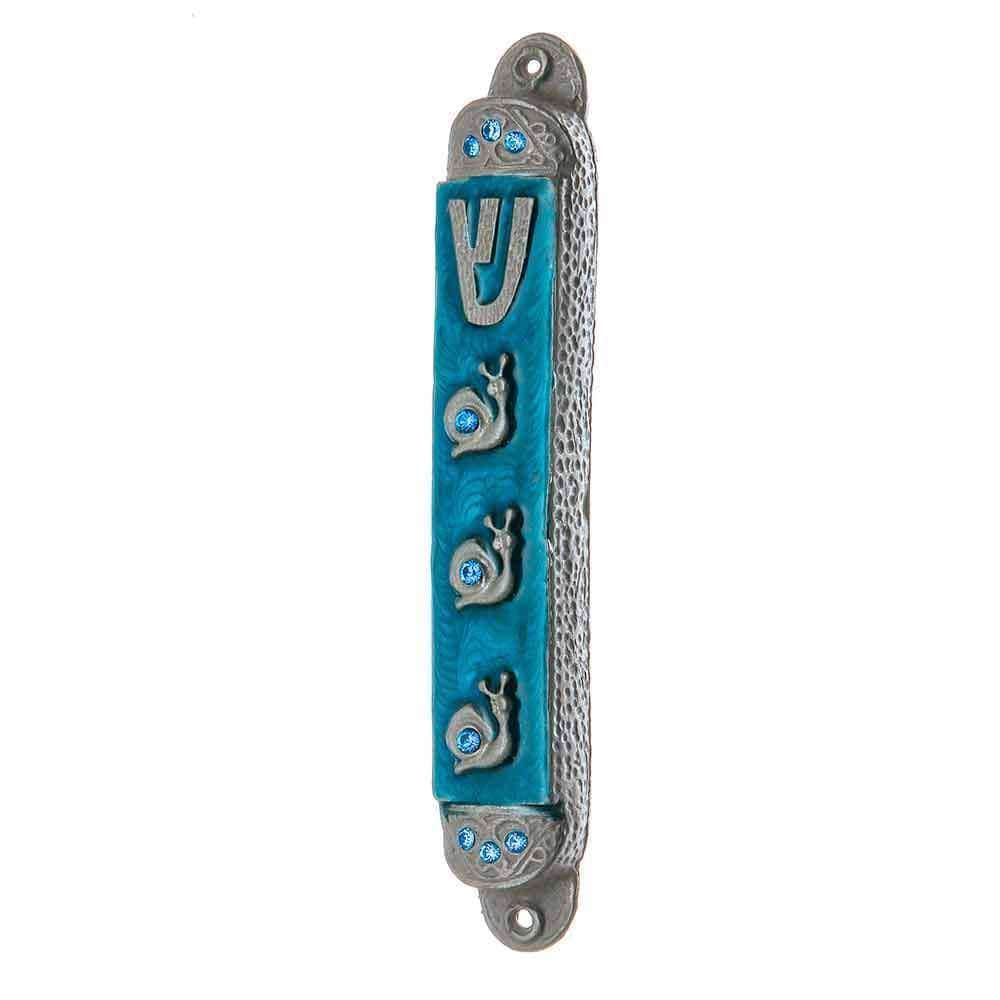 Summer Rain Pewter Mezuzah - Sky