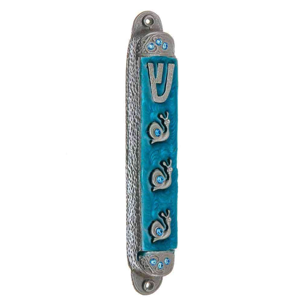 Summer Rain Pewter Mezuzah - Sky