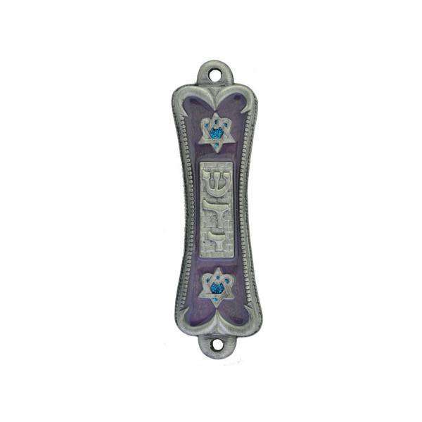 Violet Pearlescent Pewter Mezuzah